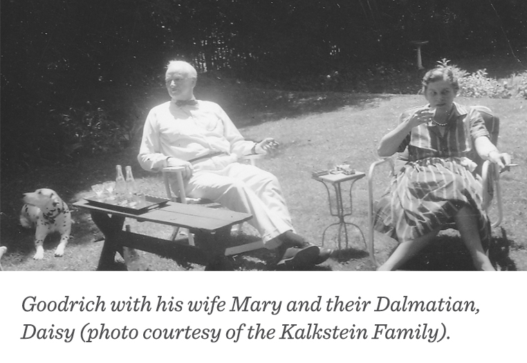 Herbert F. Goodrich with his wife Mary and their Dalmatian, Diasy. (Photo courtesy of the Kalkstein Family) 
